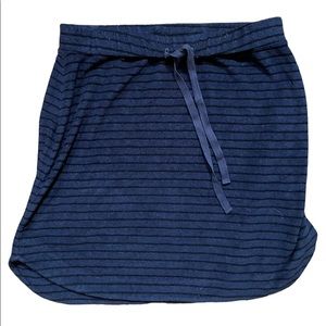 Michael Stars Playa Stripe Drawstring Mini Skirt Nocturnal Navy - M